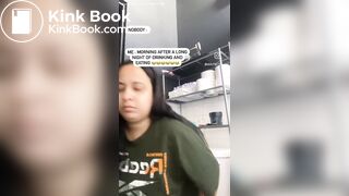 Instagram girl shitting and farting on toilet