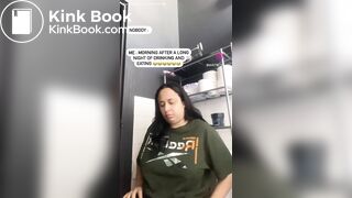 Instagram girl shitting and farting on toilet