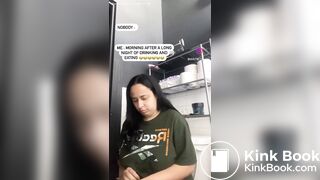 Instagram girl shitting and farting on toilet