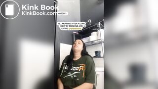 Instagram girl shitting and farting on toilet