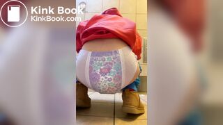 Blonde Hottie Shitting In Her Pull-Ups At Rest Stop