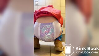 Blonde Hottie Shitting In Her Pull-Ups At Rest Stop