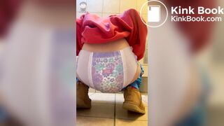 Blonde Hottie Shitting In Her Pull-Ups At Rest Stop