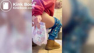 Blonde Hottie Shitting In Her Pull-Ups At Rest Stop