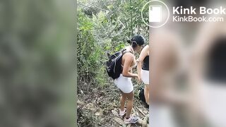 Lesbain scat orgy during hiking