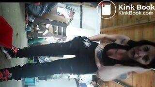 Severe woman shits in your garage