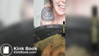 One of my favorite scat girl making a shit meal - video 2