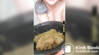 One of my favorite scat girl making a shit meal - video 2