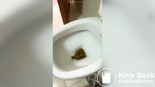 Girl fills toilet with shit