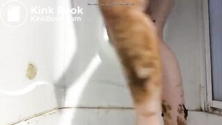 Scat smearing big tits and buttocks..