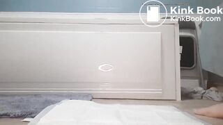 SSBBW solo scat video on bathroom floor.