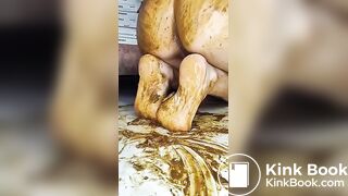 Hot girl pissing, shitting, tasting, and smearing
