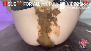 Sexy Japanese Girl Large White Panty Poop + Masturbates