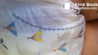 Sexy Hot White Girl Blue Bedtime Diaper Poop