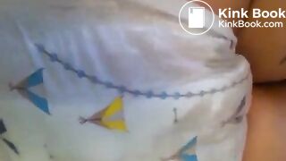 Sexy Hot White Girl Blue Bedtime Diaper Poop