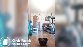 Russian girl takes huge shit on container