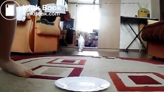 Hot girl shitting on plate - video 24
