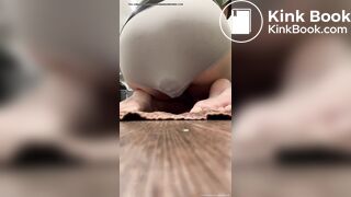 Sexy Hot White Teen Girl Large Grey Panty Poop