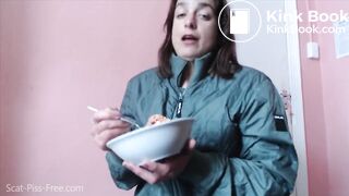 Sexy Hot White Girl Huge Red Transparent Panty Poop