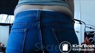 Sexy Hot White Girl Shits Her White Panties In Jeans