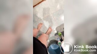 first person view pooping on toilet