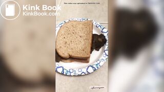 Hot girl making a shit sandwich - video 2