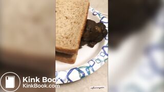 Hot girl making a shit sandwich - video 2