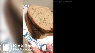 Hot girl making a shit sandwich - video 2