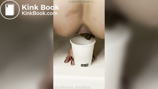 Hot girl shitting in a cup