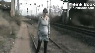 Poo and pee on the train track..