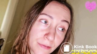 Girl does a massive log that clogs the toilet