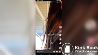 TT girl shitting in trash can