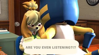 isabelle (animal crossing) diaper mess animation