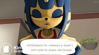 isabelle (animal crossing) diaper mess animation