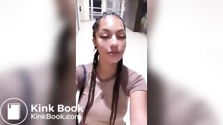 Beautiful ebony girl taking a shit