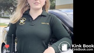 Cute police woman poops her pants while on duty