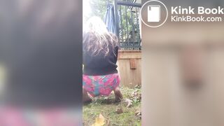 Pantypoop in her garden