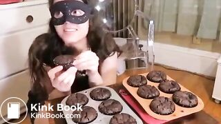 Hot girl making shit muffins