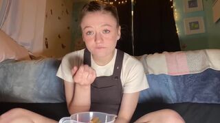 Cute girl smearing and masturbating
