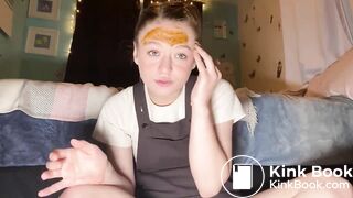 Cute girl smearing and masturbating
