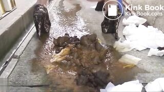Shitting and pissing on a filthy pile of shit