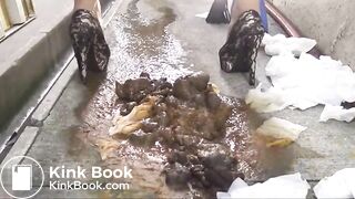 Shitting and pissing on a filthy pile of shit