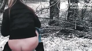 To poo in the snowy woods..