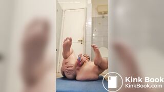 Hot cute girl masturbating and shitting