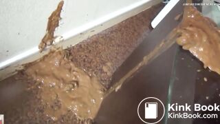 Asian woman shit on table and feet