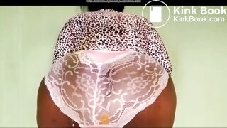 Sexy Chubby African Girl Pink Lace Panty Poop