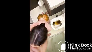 Couple bathroom scat