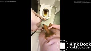 Couple bathroom scat