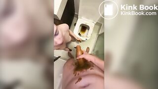 Couple bathroom scat