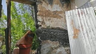 Hot girl shitting outdoors - video 12